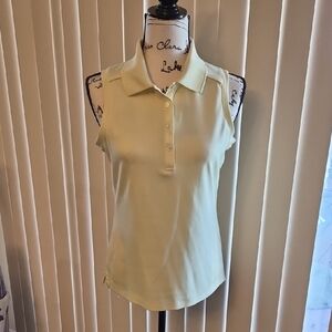 Callaway Pale Yellow Sleeveless Polo Tank